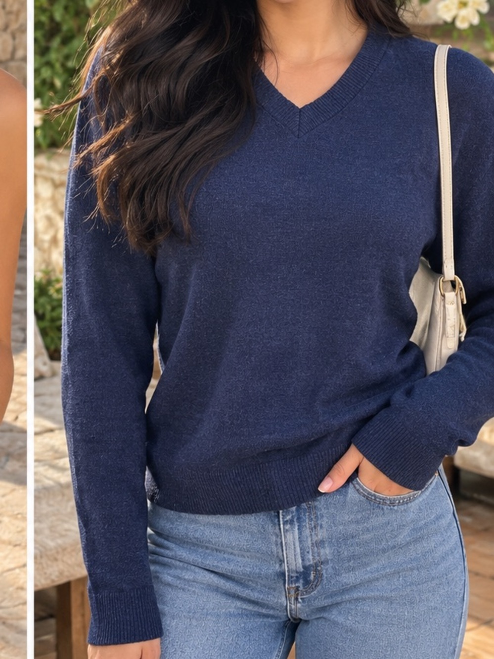 Talbots Navy V-Neck Sweater
